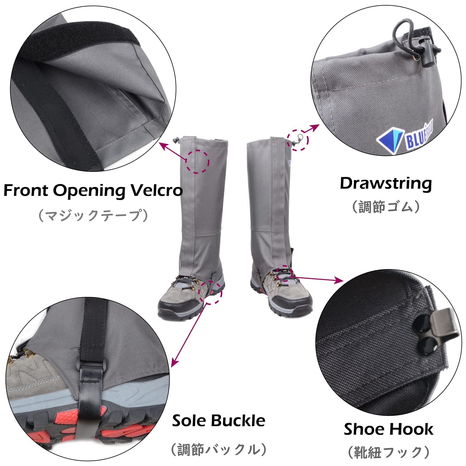 Triwonder Leg Gaiters Waterproof Snow Boot Gators Hiking Gaiters Men Women For Walking Climbing Hunting Cycling Backpacking Ligh
