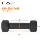 Cap Barbell Neoprene Dumbbell Weights, 3 Lb Pair, Black
