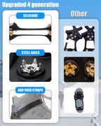 11 Spikes Crampons, Upgraded Version Stainless Steel Anti-Slip, Ice Cleats Traction Grips For Hiking Shoes And Boots, Safe Prote