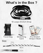 Tumaz Stretching Strap - 10 Loops  Non-Elastic Yoga Strap - The Perfect Home Workout Stretch Strap For Physical Therapy, Yoga, P