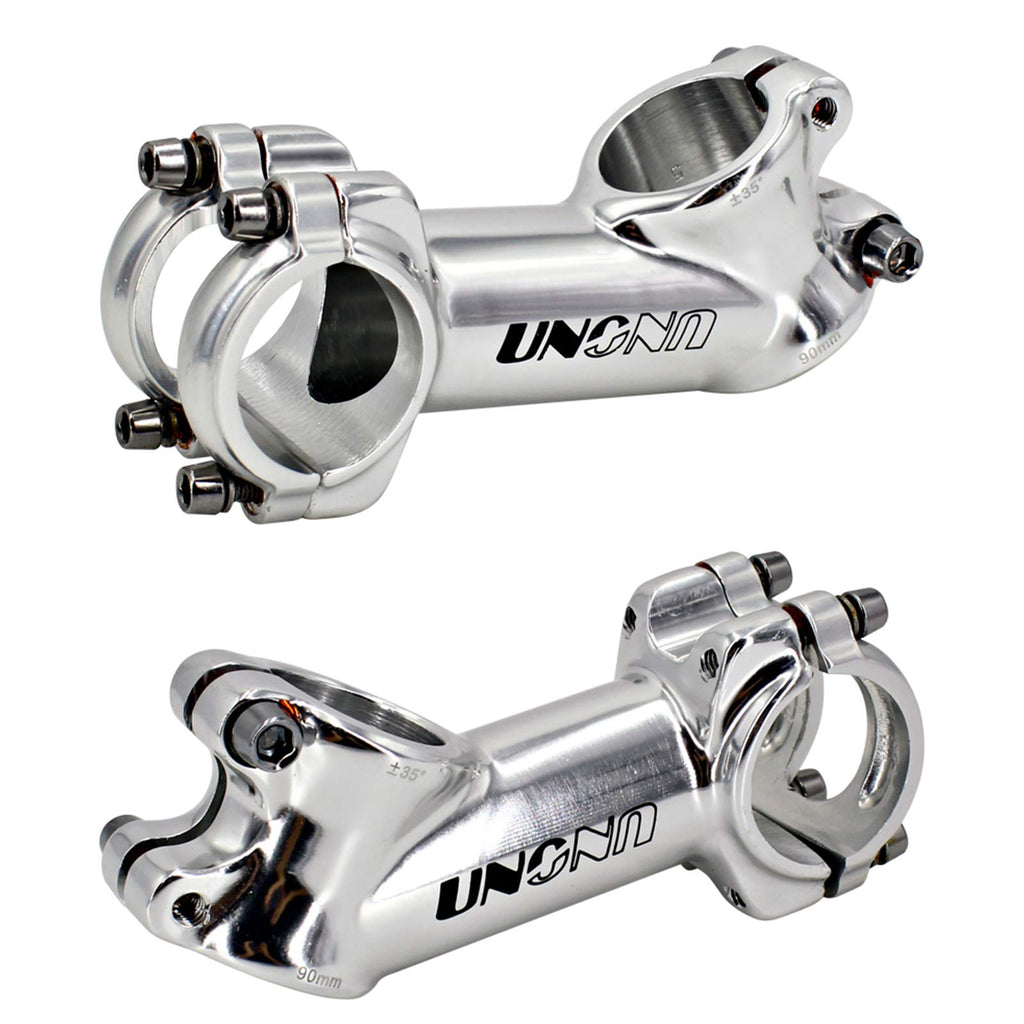 Meische 31.8 Stem 90Mm Mountain Bike Stem, 35 Degree Bicycle Stem Riser Short Handlebar Stem For Mtb, Road Bike, Bmx(Glossy Silv