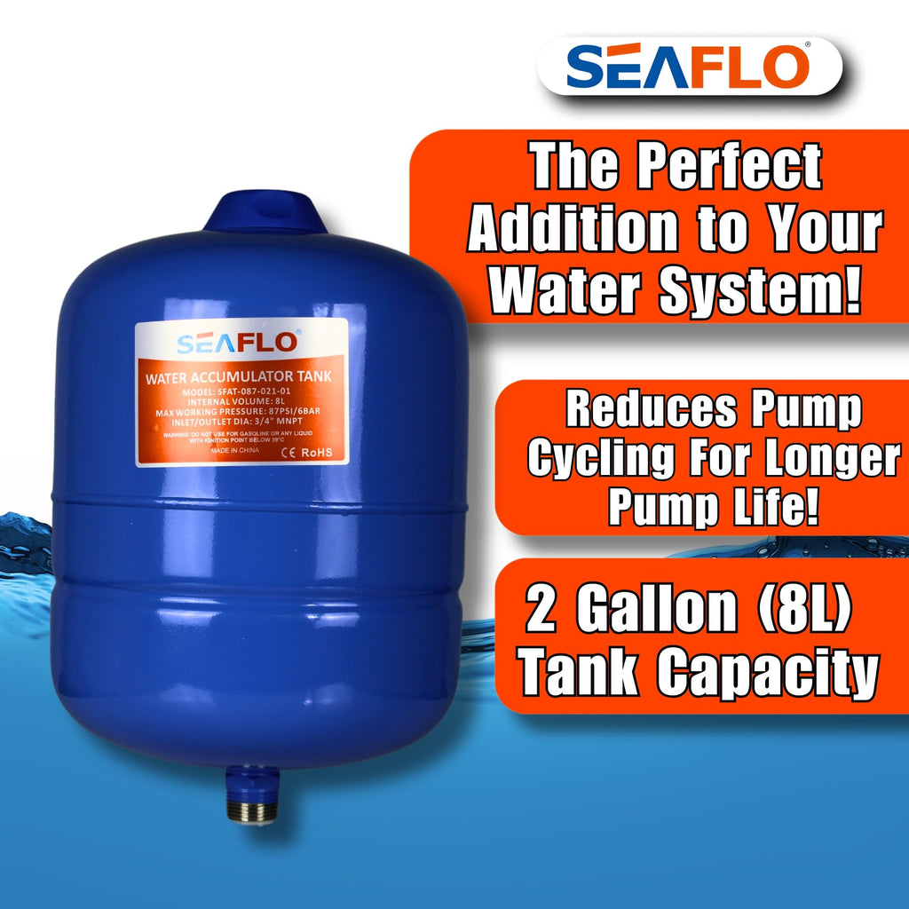 Seaflo Pre-Pressurized Accumulator Tank (2 Gallon)