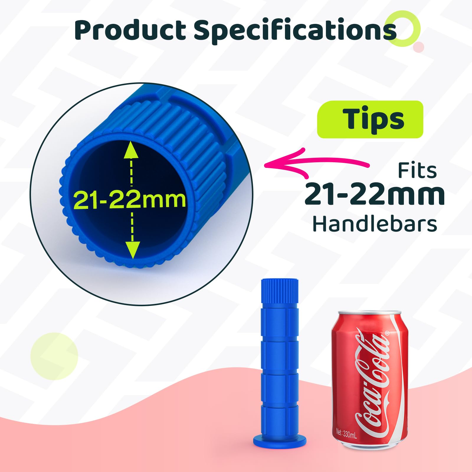 Saplize Bike Handlebar Grips, For Kids Girls Boys Bikes, Balance Bikes, Road Bikes And Scooters, Length 49, Blue