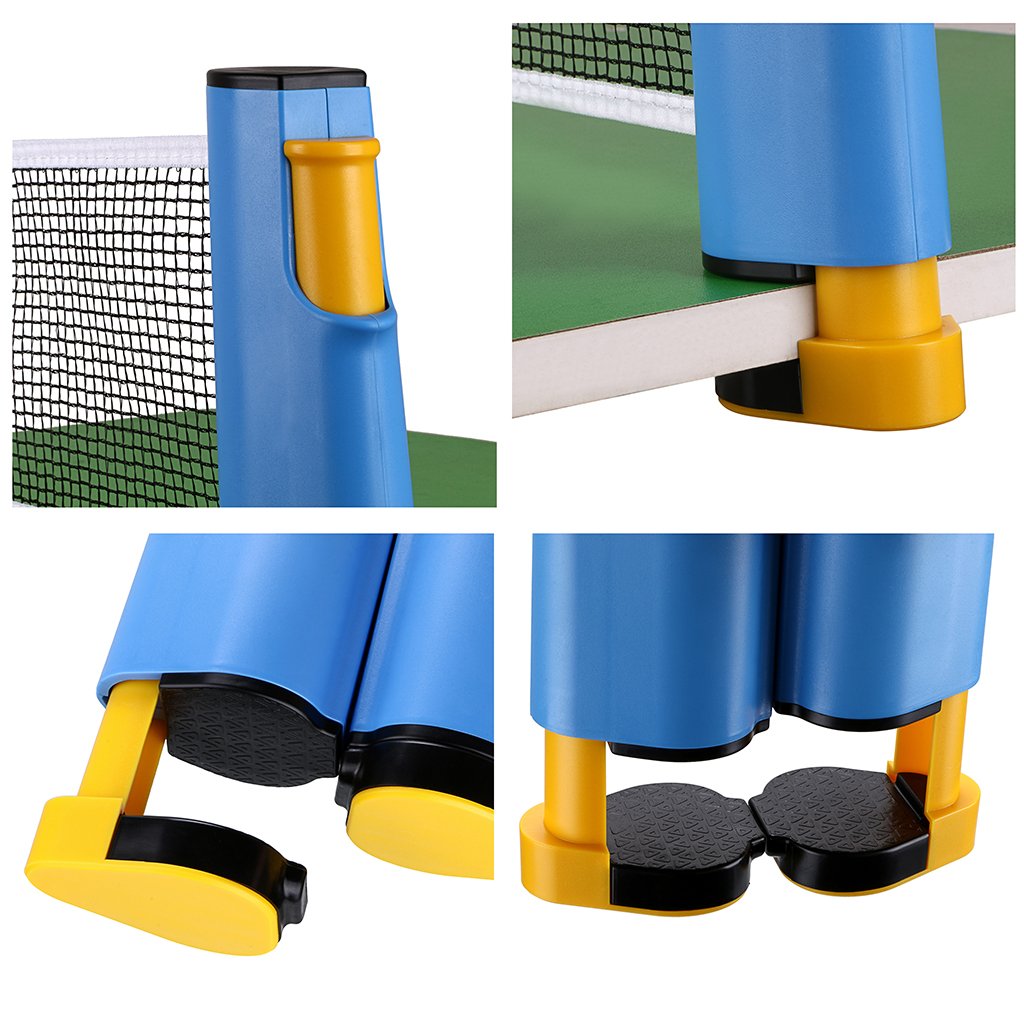 Hipiwe Retractable Table Tennis Net Replacement, Ping Pong Net And Post, 6 Feet(1.8M, Fits Tables Up To 2.0 Inch (5.0 Cm) (Blue)