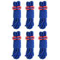 Triwonder 13Ft Reflective Guyline, 4Mm Nylon Tent Rope Paracord Cord With Guyline Adjuster For Camping Tent (Blue - 6 Pack)