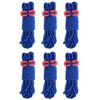 Triwonder 13Ft Reflective Guyline, 4Mm Nylon Tent Rope Paracord Cord With Guyline Adjuster For Camping Tent (Blue - 6 Pack)