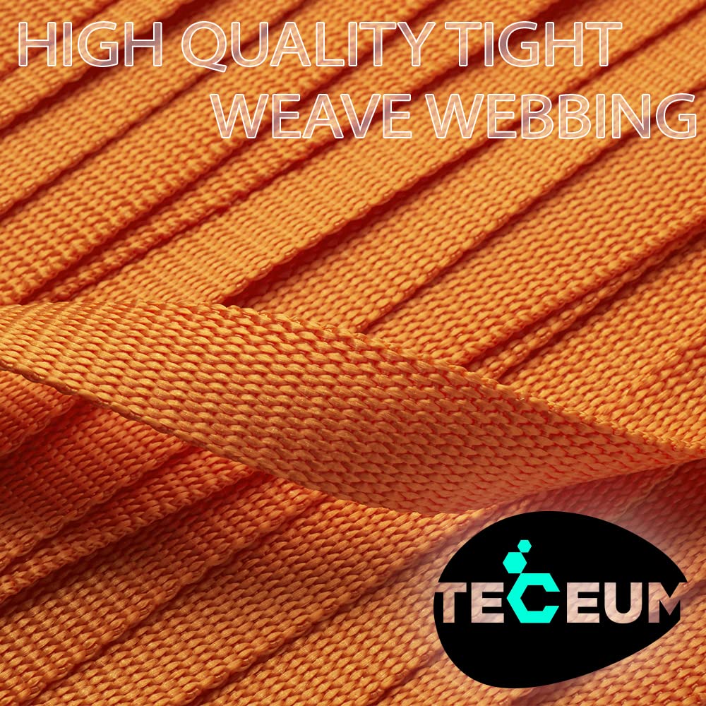 Teceum 1 Inch Webbing - Orange Yellow - 25 Yards - 1    Webbing For Climbing Outdoors Indoors Crafting Diy