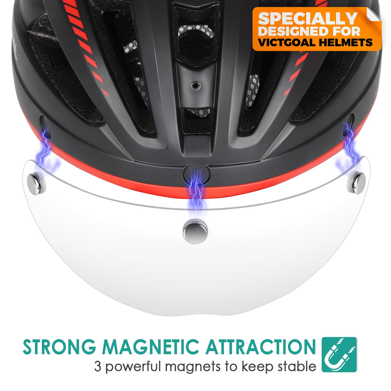 Victgoal Detachable Magnetic Bike Helmet Goggles Visor For Vg110 Bicycle Helmet (Crystal)