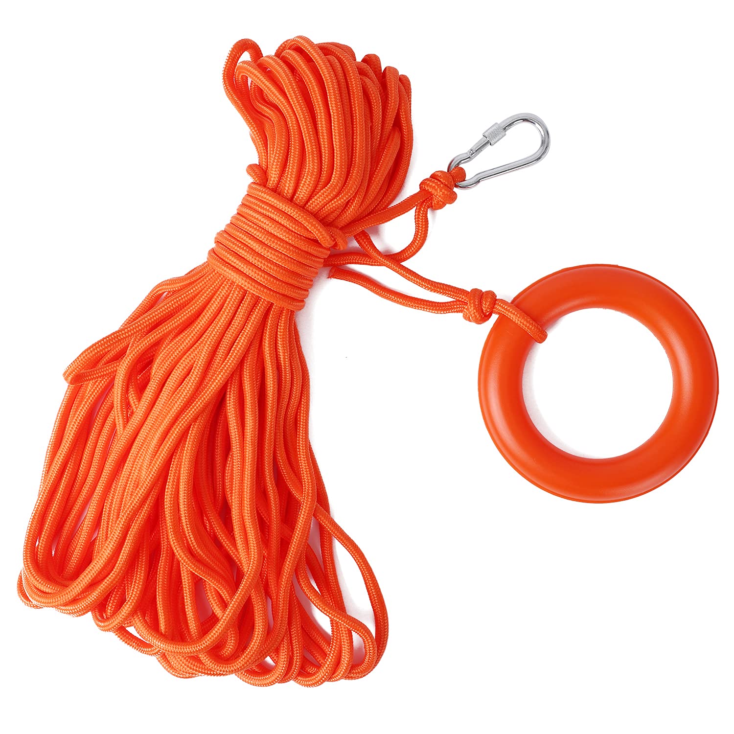 Water Floating Lifesaving Rope 98.4Ft, Outdoor Professional Throwing Rope Rescue Lifeguard Lifeline With Bracelet/Hand Ring For