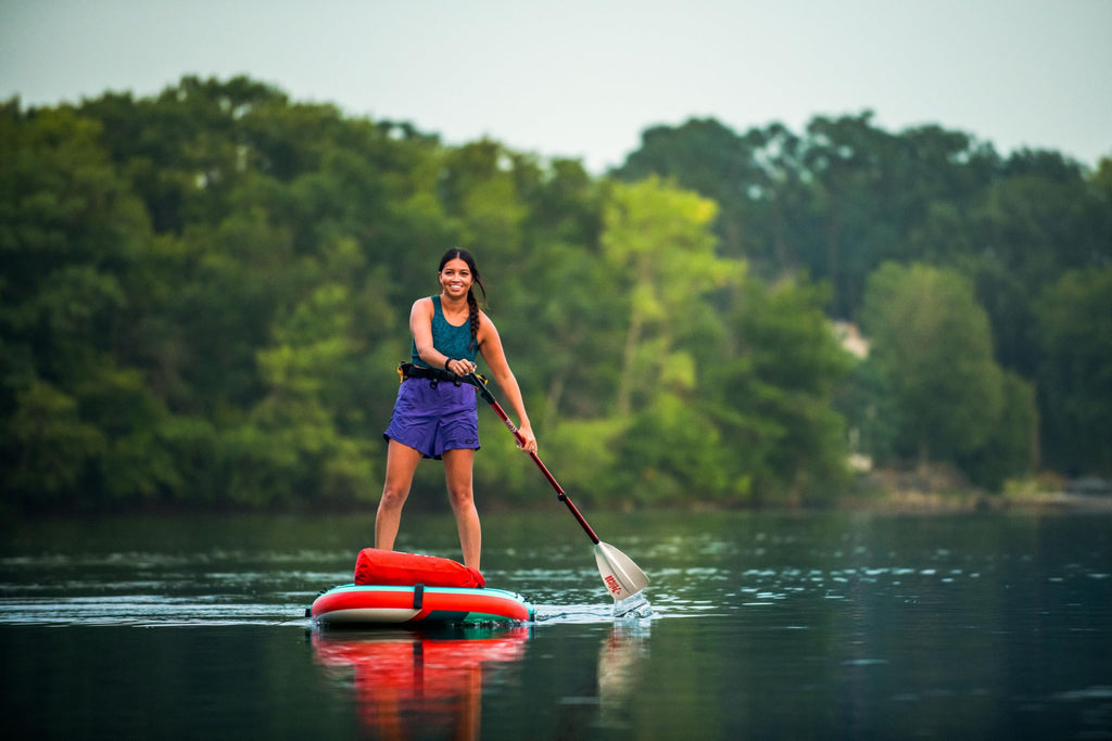 Pelican LoungeBoard Inflatable SUP - Recreational Stand Up Paddle Board - Yoga and Adventure Ready - Bag & Paddle Included - 9ft