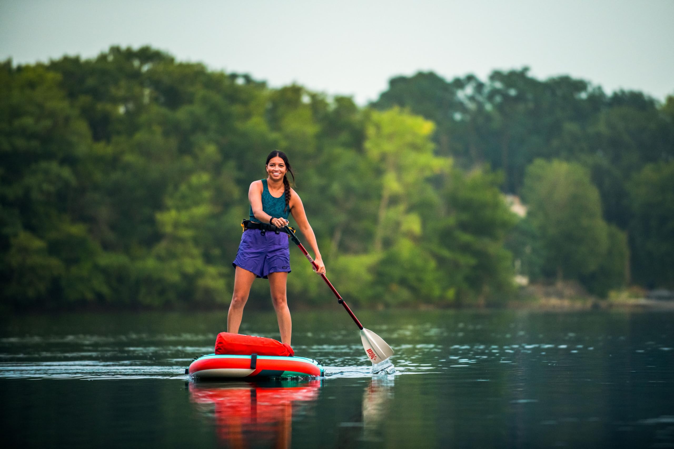 Pelican LoungeBoard Inflatable SUP - Recreational Stand Up Paddle Board - Yoga and Adventure Ready - Bag & Paddle Included - 9ft