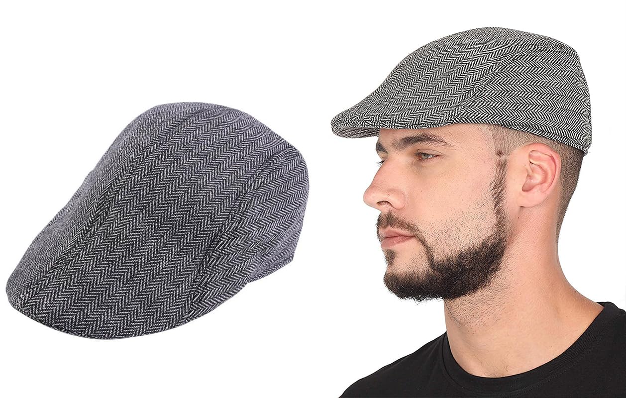 Clothera MenS Cotton Casual Golf/Flat Caps (Grey), Free Size