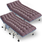 Colmerd 2 Pack Extra Large Cot 79 L X 32 W X 18 H Camping Cot With Comfortable Mattress Xxl Sleeping Cots For Adults 2 Person Ca