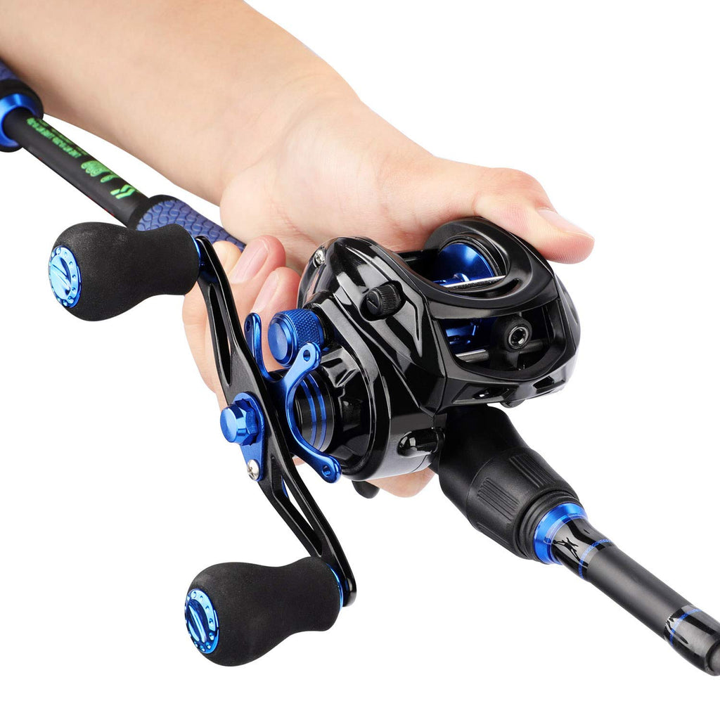 Sougayilang Fishing Reel Rod Combos Fishing Poles With Baitcasting Reel For Travel Freshwater-1.8M/5.9Ft With Left Handed Fishin