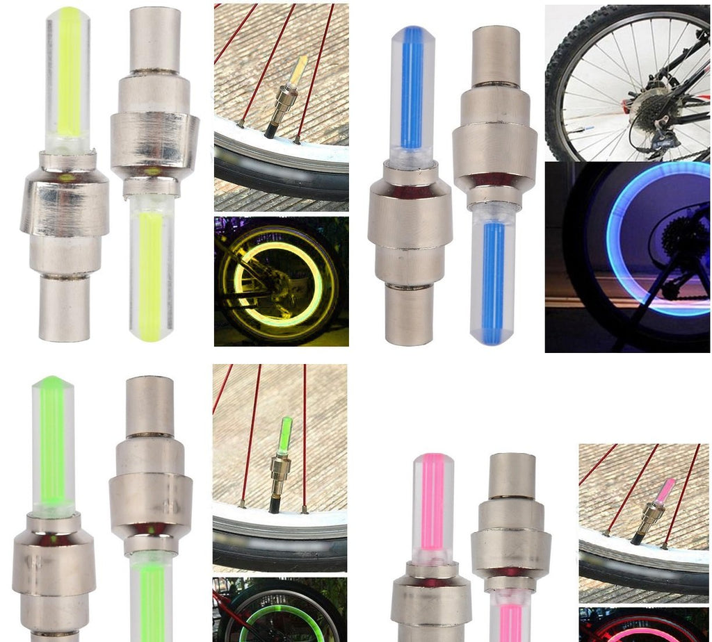 Dkiigame 10 Pack Of Led Flash Tyre Wheel Valve Cap Light For Bike Bicycle Motorbicycle Wheel Light Tire (2 X Red, 2 X Yellow, 2