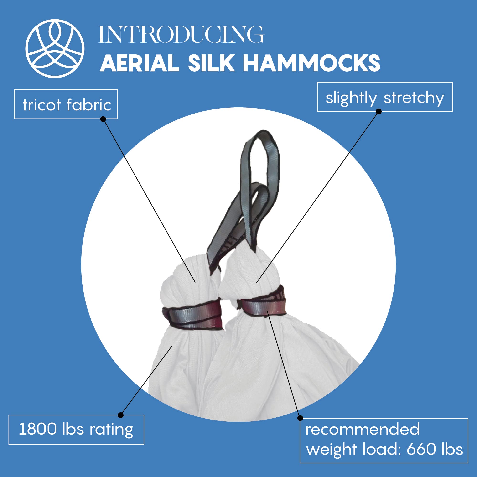 Aum Active Aerial Yoga Hammock - Durable Silk With Extension Straps, Carabiners, And Pose Guide - For Home, Antigravity, Inversi