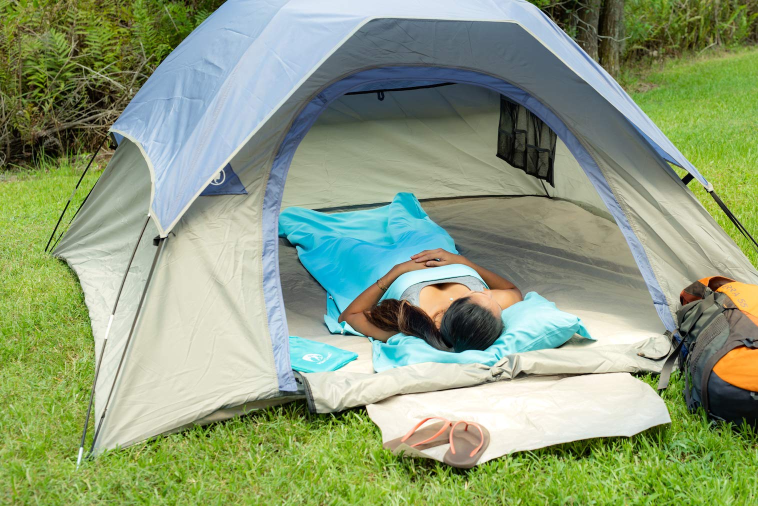Pike Trail Sleeping Bag Liner - Travel And Camping Sheet, Lightweight And Compact Insert With Full Length Zipper And Guarantee (