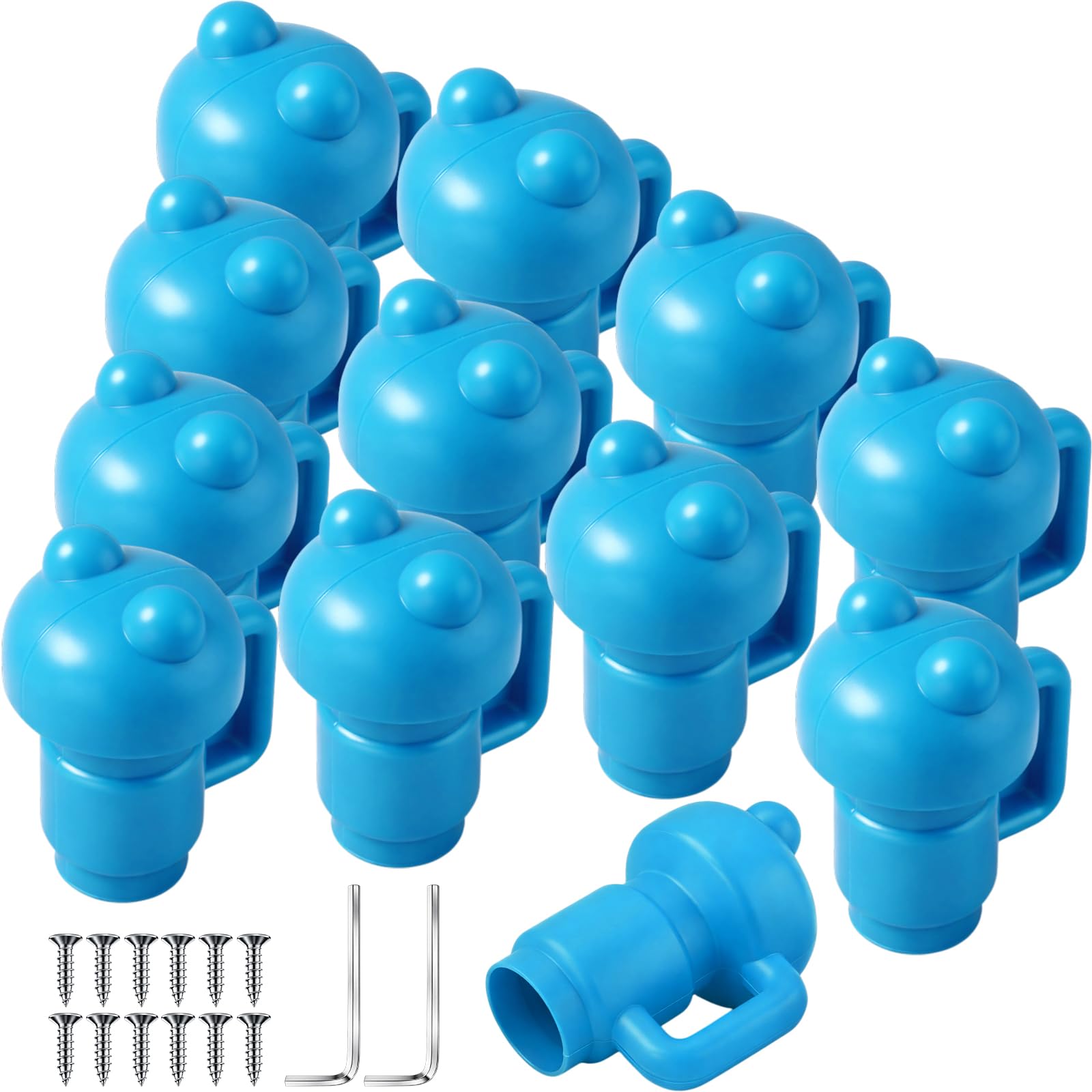 Geelin 12 Pcs Trampoline Pole Caps Replacement 1.26 Incn, Enclosure Trampoline Pole End Caps for Net Hook Safety Accessories(Blu