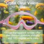 Seago Swim Goggles 2 Pack Anti-Fog Anti-Uv Wide View Swimming Goggles With Uv Protection|Adjustable|Anti Fog For Kids 3-15, Ligh