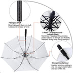 G4Free 62 Inch Automatic Open Golf Umbrella Extra Large Oversize Double Canopy Vented Windproof Waterproof Stick Umbrellas(White