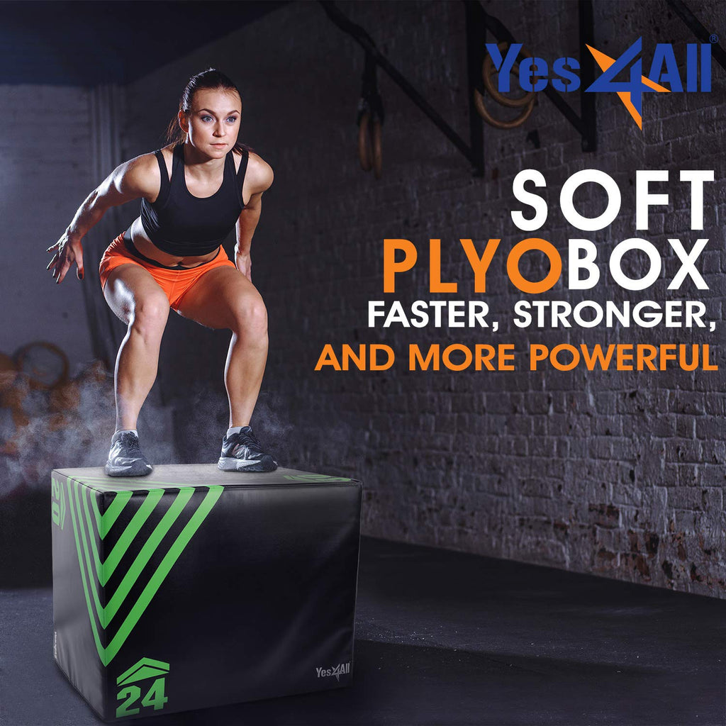 Yes4All 3 In 1 Foam Plyometric Jump Box Jump Training & Conditioning-Plyo Jump Box For Jump Training Fitness Workout Exercise, G