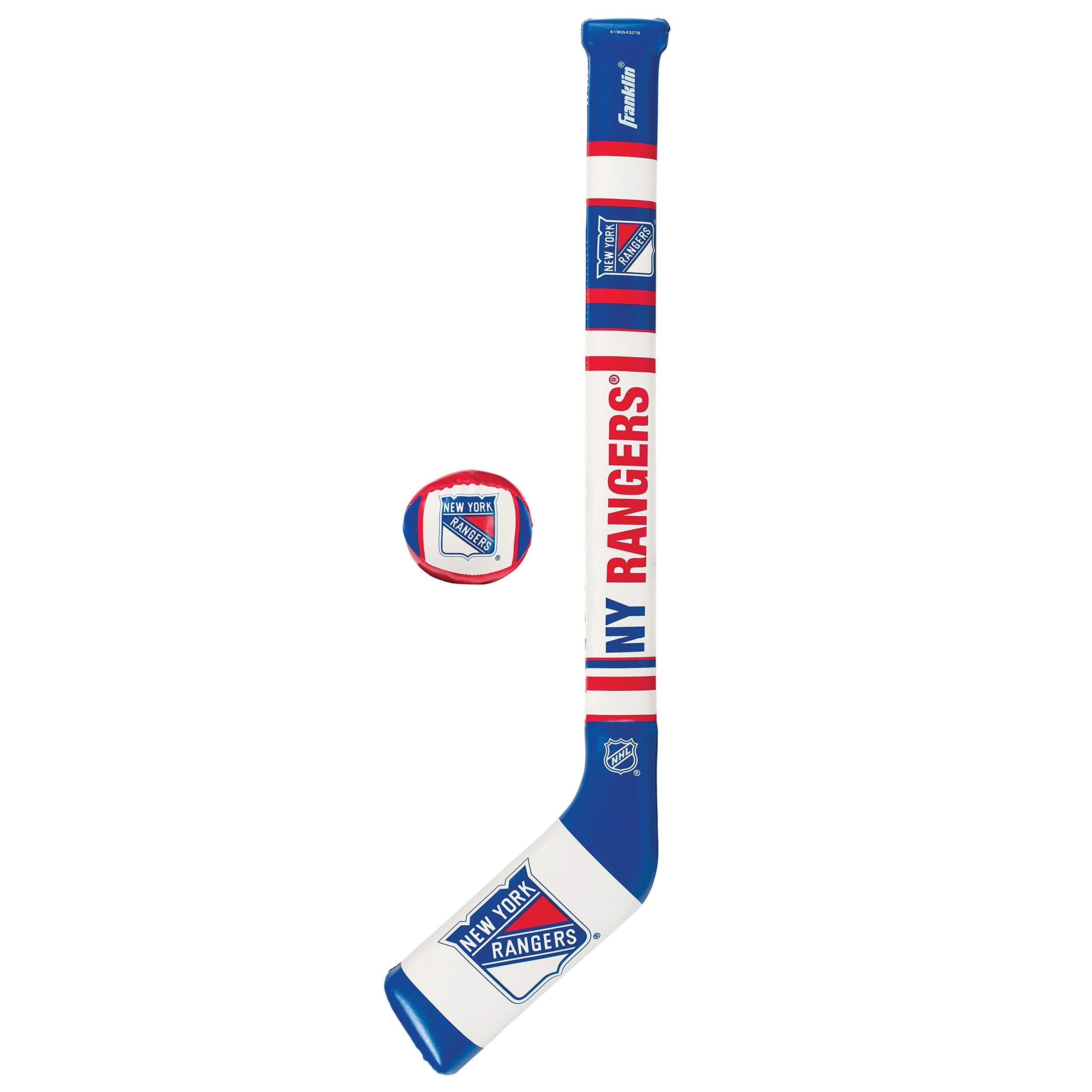 Franklin Sports Nhl New York Rangers Mini Soft Hockey Stick Set - Nhl Team Soft Foam Mini Hockey Stick And Ball Set - Great Toy
