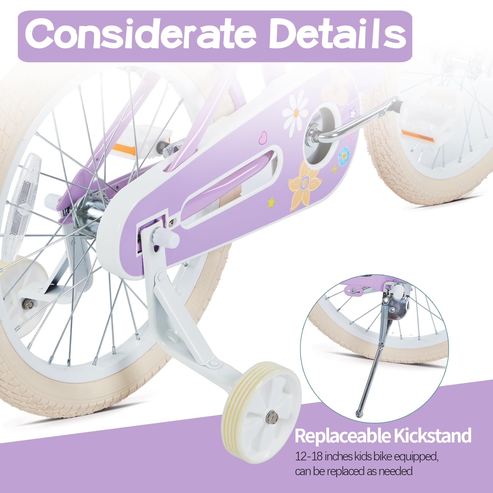 Jmmd Girls Bike For 4-12 Years Old Kids, 12 14 16 18 20 24 Kids Bike With Training Wheels, Basket And Doll Seat, Toddler Girls B