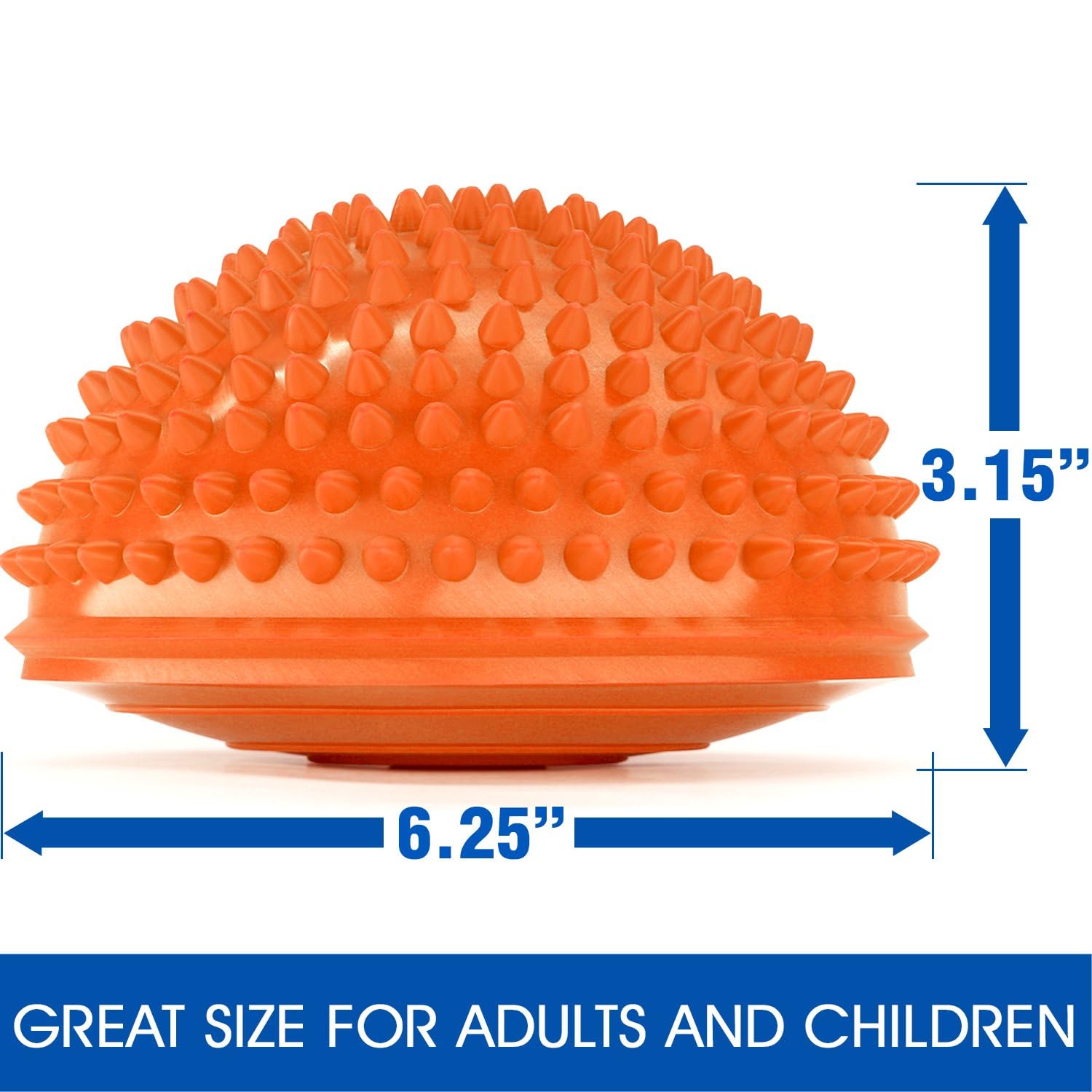 Yes4All Hedgehog Balance Pods For Exercise, Core Body Balancing, Balance Pods For Youth & Adults With Hand Pump - Set Of 6