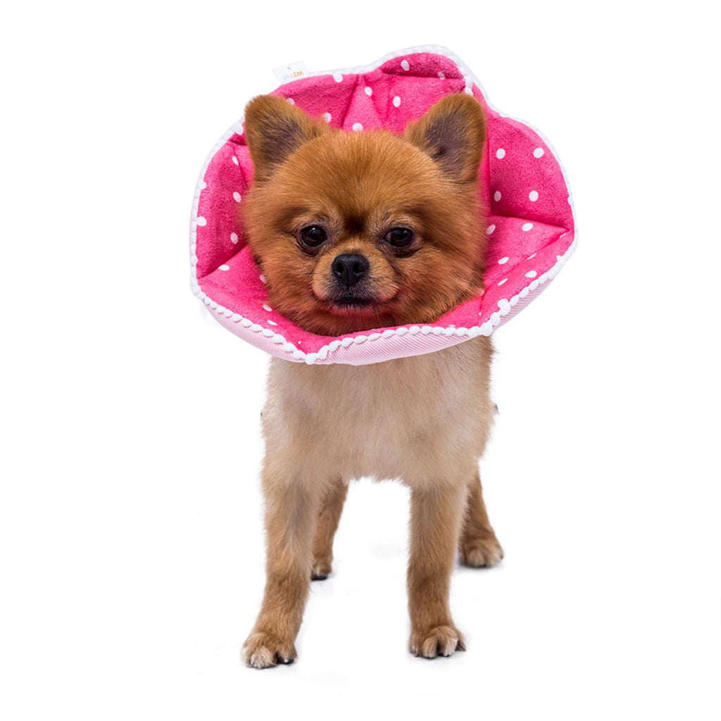 Wz Pet Adjustable Dog Cat Cone,Soft Recovery Cat Cone Collar,Dog Protective Collar For Cats And Puppy Surgery,Pink,Small