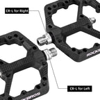 Rockbros Mountain Bike Pedals Flat Mtb Pedals Nylon Fiber Bicycle Platform Pedals For Road Mountain Bmx Mtb Bikes Black