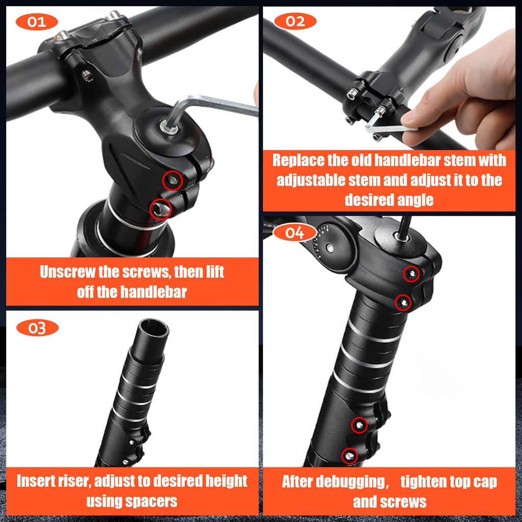 Bike Stem Riser & Adjustable Mtb Stem, 31.8Mm Bike Stem Adjustable 60 Degree, Aluminum Bicycle Handlebar Riser, Universal Bike S