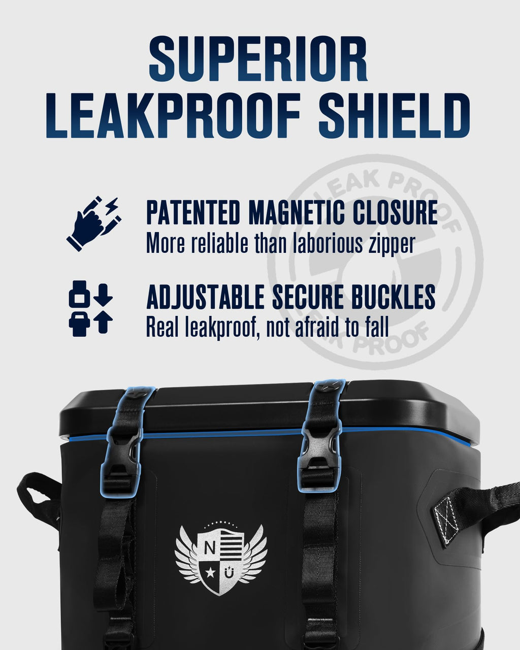 Magnetic Backpack Cooler 30 Can, Insulated Soft Cooler Bag For Men & Women, Zipperless Waterproof Soft Sided Cooler For Beach, L