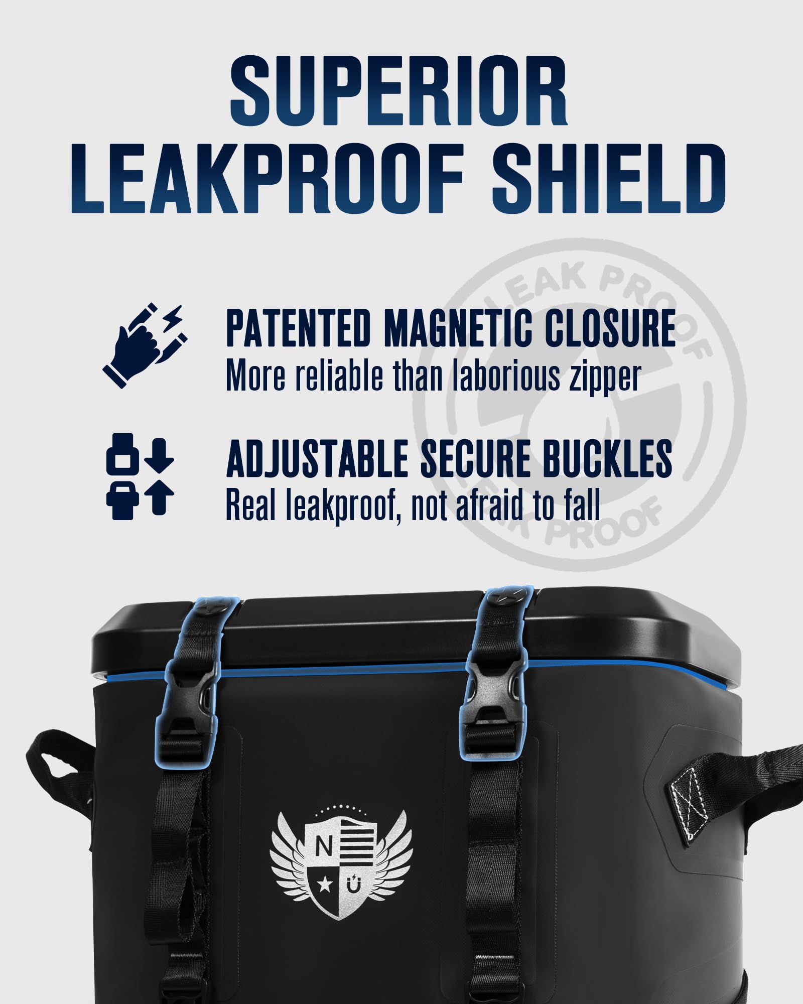 Magnetic Backpack Cooler 30 Can, Insulated Soft Cooler Bag For Men & Women, Zipperless Waterproof Soft Sided Cooler For Beach, L