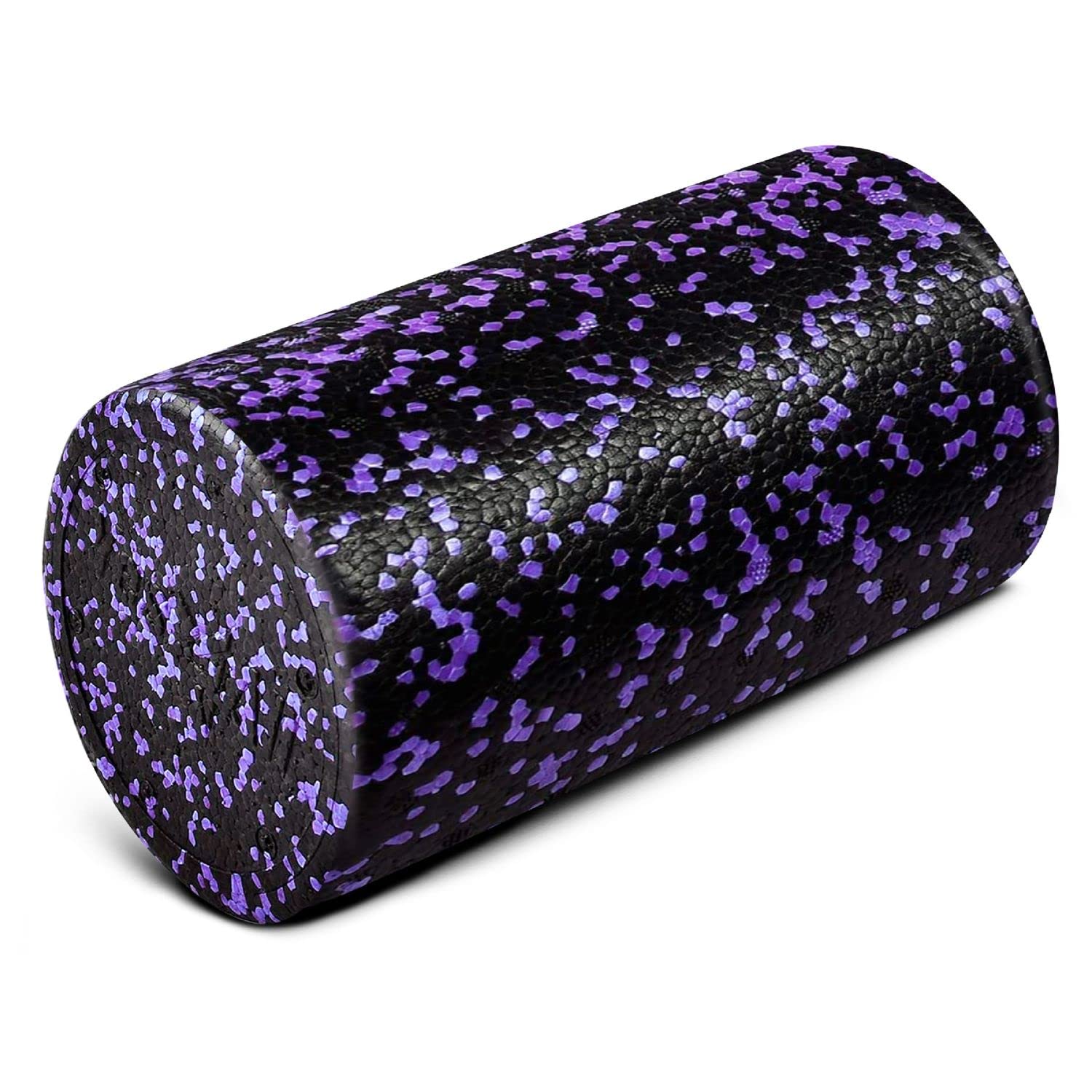 Yes4All High Density Foam Roller For Back, Variety Of Sizes & Colors For Yoga, Pilates - Purple Speckled - 12 Inches