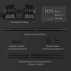 Yaheetech Adjustable Dumbbell Set 90lbs Fast Adjust Dumbbells 2 in 1 Dumbbell Weight Set Free Weight Set Used as Barbell, with T