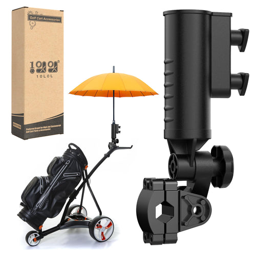 10L0L Heavy Duty Golf Push Cart Umbrella Holder - 180 Adjustable Aluminum Base for Golf Carts, Strollers, Wheelchairs & Bikes | 