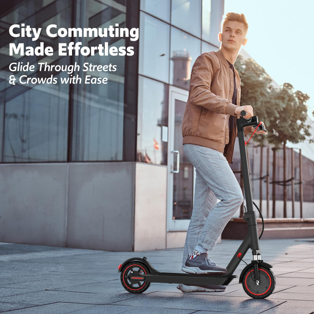 Electric Scooter Adults, Up to 23 Miles & 19 MPH, Front Suspension, Folding E-Scooter Built-in Side Lights, 550W Motor, 36V 10.5