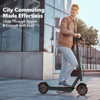 Electric Scooter Adults, Up to 23 Miles & 19 MPH, Front Suspension, Folding E-Scooter Built-in Side Lights, 550W Motor, 36V 10.5