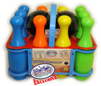 Matty'S Toy Stop 10 Pin Multi-Color Deluxe Plastic Bowling Set For Kids With Storage Rack - 12 Pieces Total (10 Pins & 2 Bowling