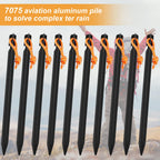 10 Pack Tent Stakes Heavy Duty, Aluminum Tent Stakes Pegs, Metal Tent Spikes, Ground Pegs With Reflective Pull Ropes, Triangular