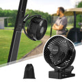 Magnetic Clip on Fan for Golf Cart, 12000mAH Battery Operated Portable Fan with 3 Speeds, LED Lantern, Magnetic Base, Suitable f
