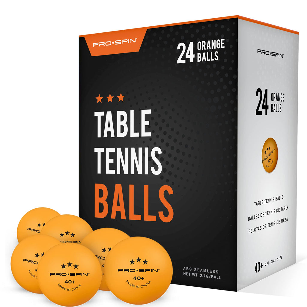 Pro Spin Ping Pong Balls - Orange 3-Star 40+ Table Tennis Balls (Pack Of 24) | High-Performance Abs Training Balls | Ultimate Du
