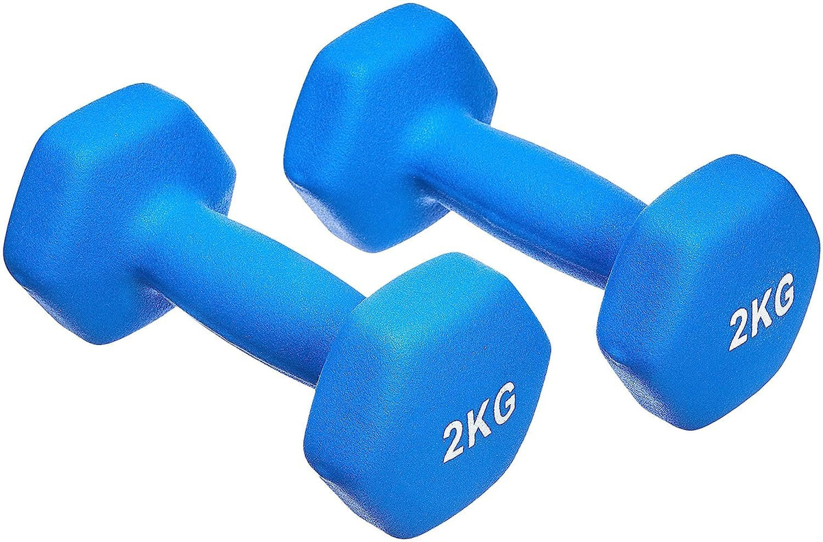 Kakss Neoprene Dumbbell, Set Of 2Pcs (2Kg Set Of 2Pc  Blue)