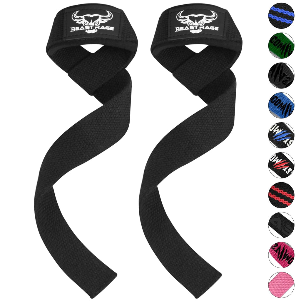 Beast Rage Lifting Wrist Straps For Weightlifting, Weight Lifting Straps Gym Power Workouts Lifting Straps Padded Cotton Men Wom