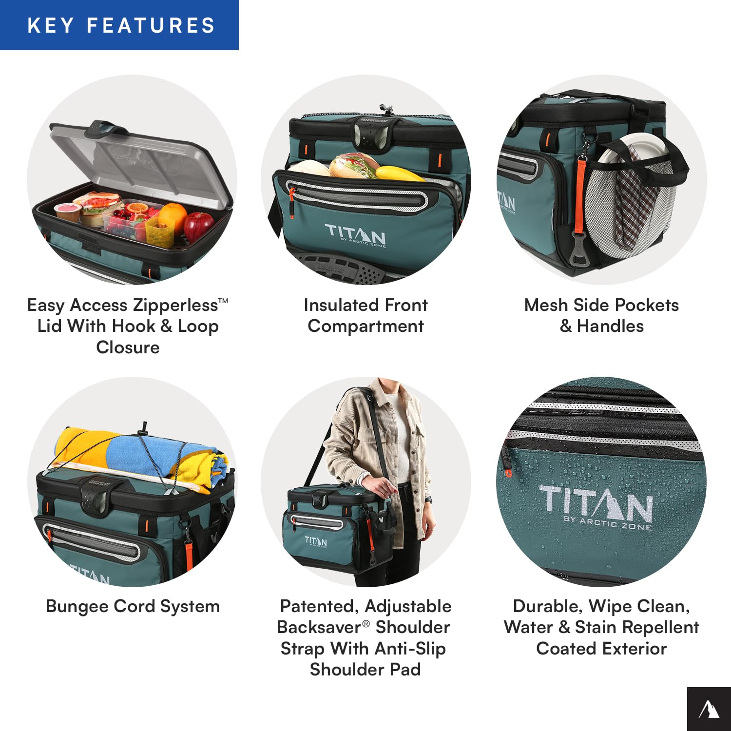 Titan by Arctic Zone 48 Can Zipperless Soft Cooler with HardBody Liner, Jungle Hunt