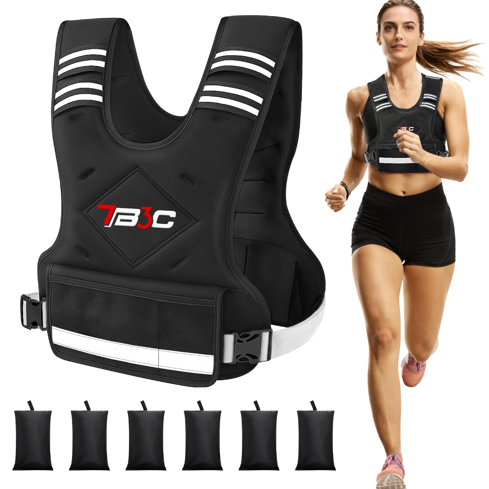 TB3C Adjustable Weighted Vest for Women - 11-20lb for Strength Training Body Weight Vest for Running Walking and Home Workouts B