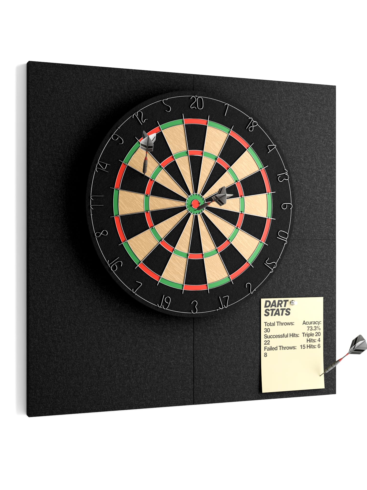 Fluxynara Felt Dart Board Wall Protector Foldable Square Surround Protector Backing Tiles, Wall Protector with Adhesive Pads | B