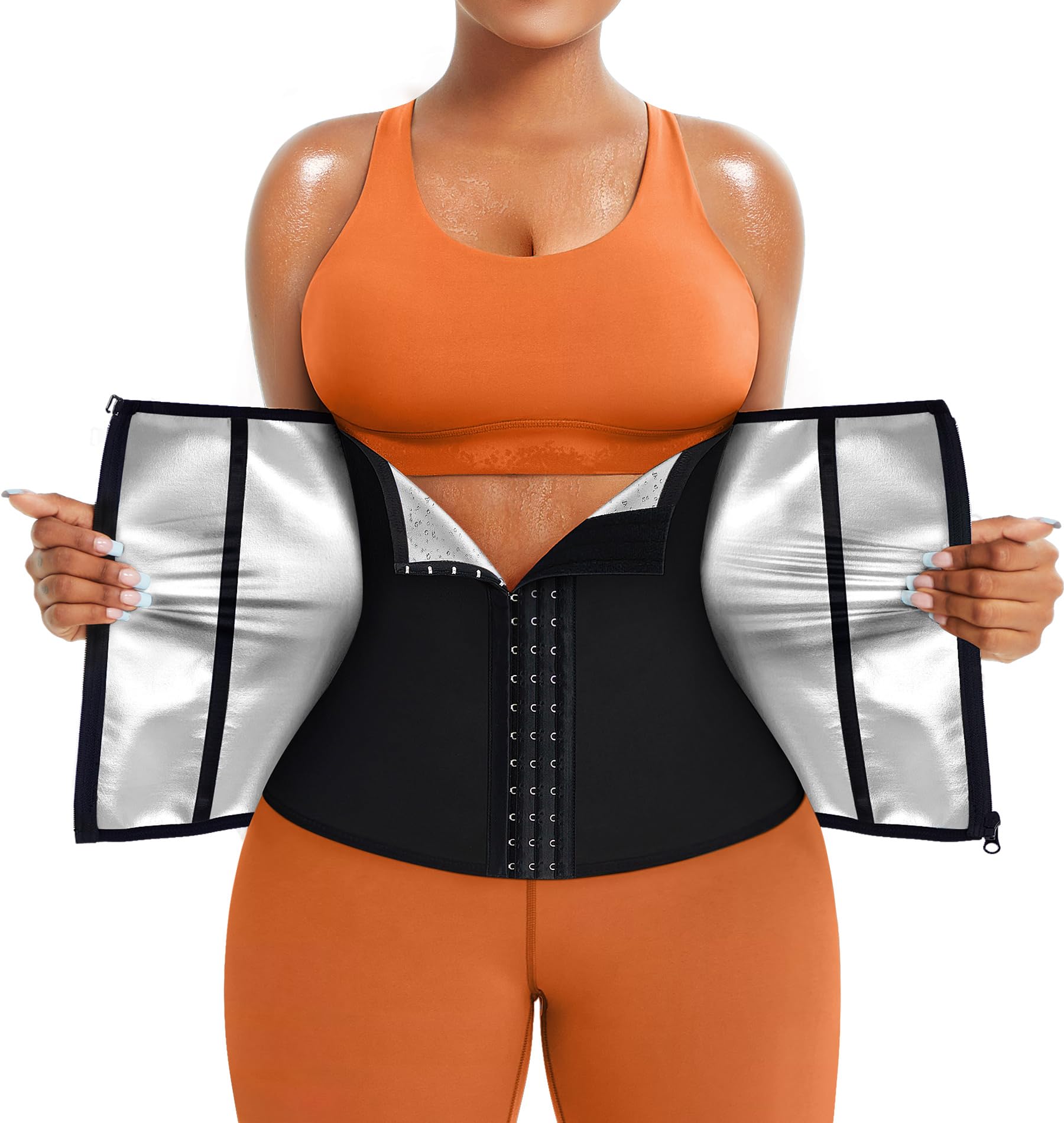 Traininggirl Women Waist Trainer Trimmer Corset Weight Loss Tummy Wrap Workout Belt Sweat Belly Band Sports Girdle Sauna Suit