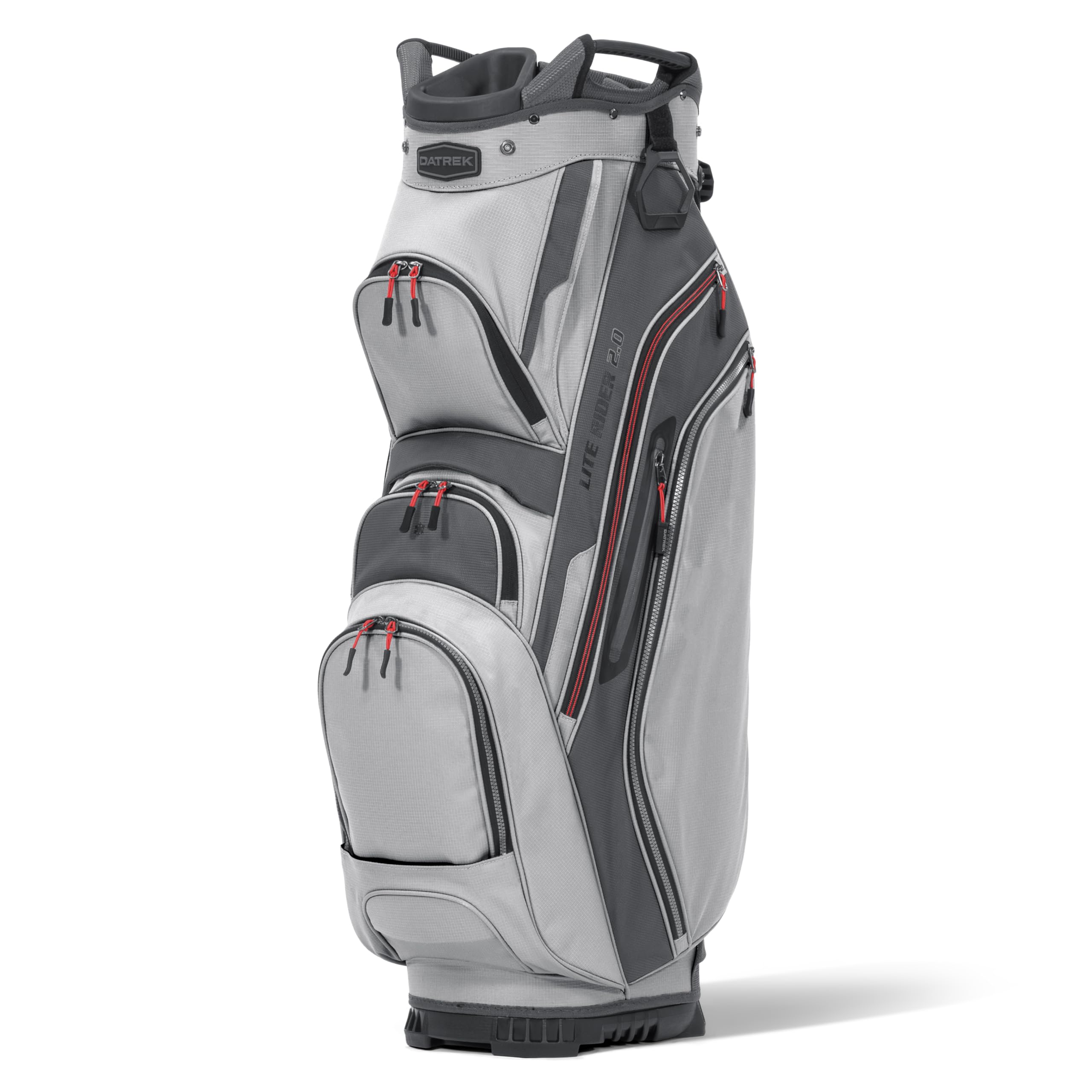 Datrek Lite Rider 2.0 Golf Cart Bag, Silver/Charcoal/Red