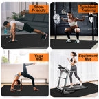Anngrowy Large Exercise Mat 8'X5'X7Mm Workout Mat For Home Gym Mats Exercise Gym Flooring Rubber Fitness Mat Large Yoga Mat Card